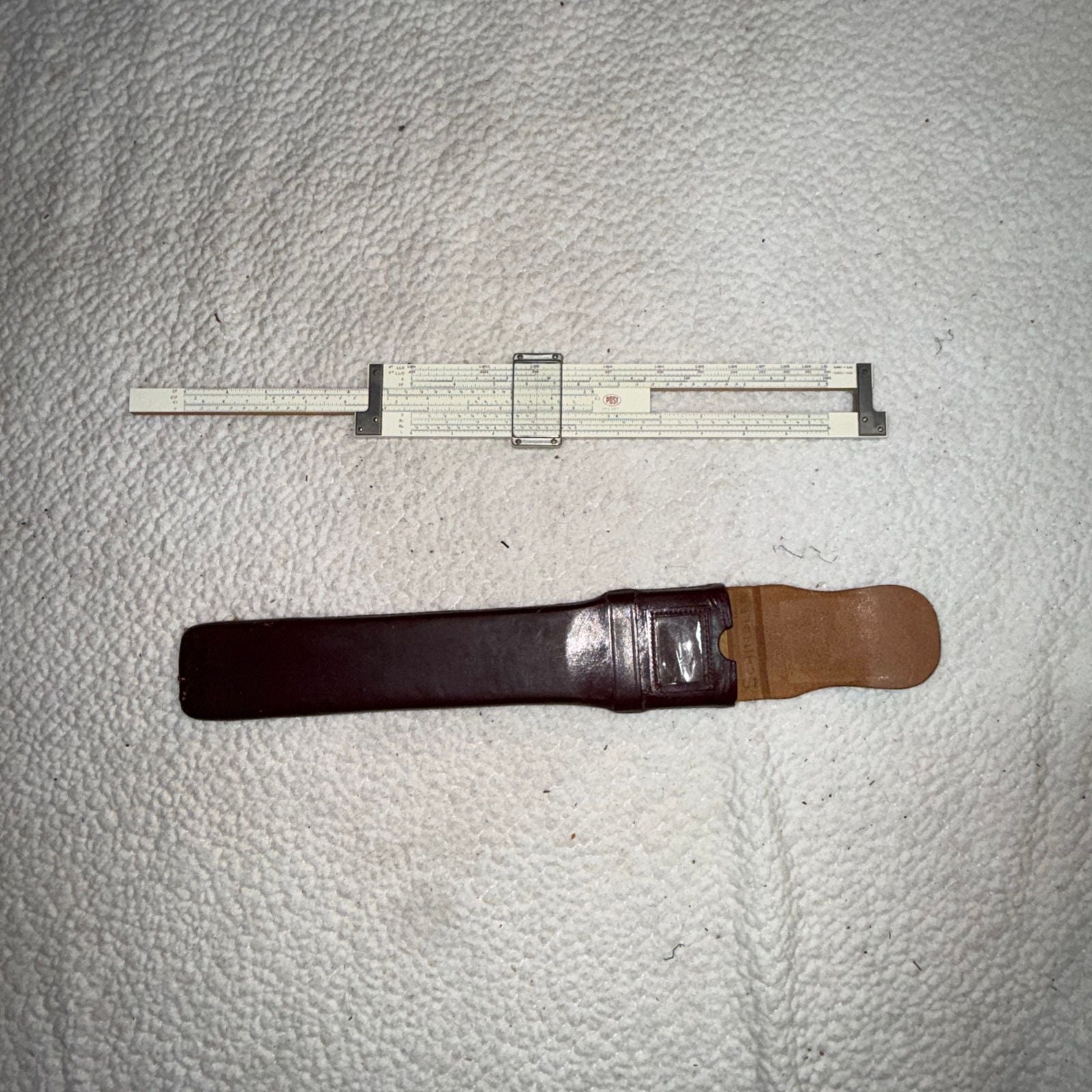 Vintage Slide Rule by Post Versalog with Leather Case 5
