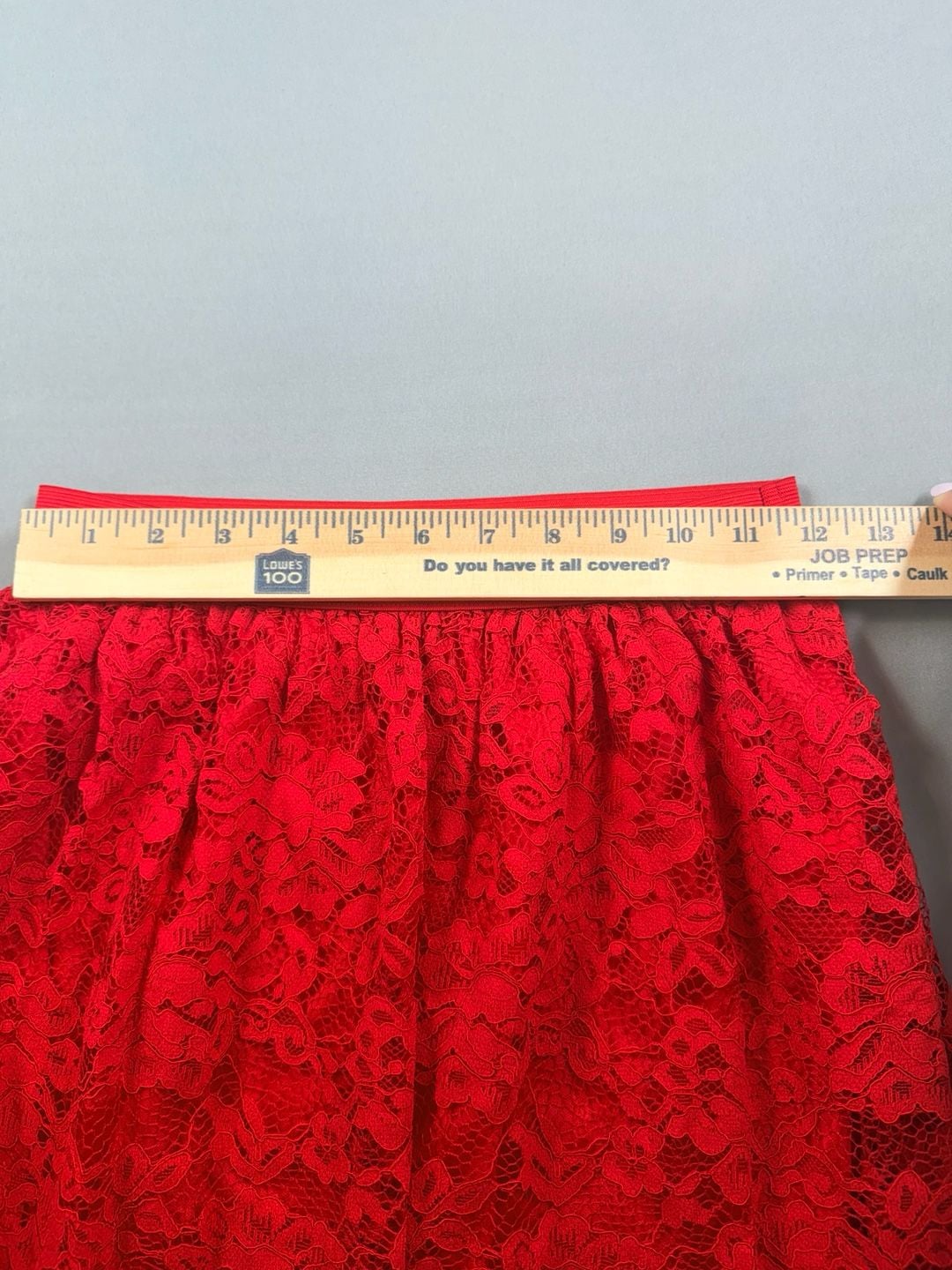 Laffaire Los Angeles Red Lace A-Line Maxi Skirt Size S 8