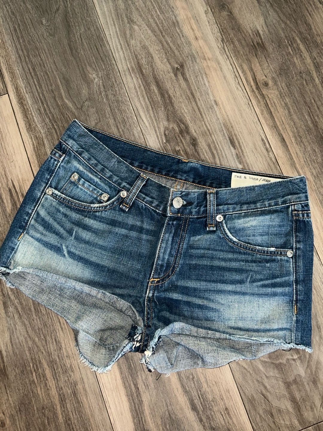 Rag & Bone/JEAN Distressed Cutoff Denim Shorts Size 24 2