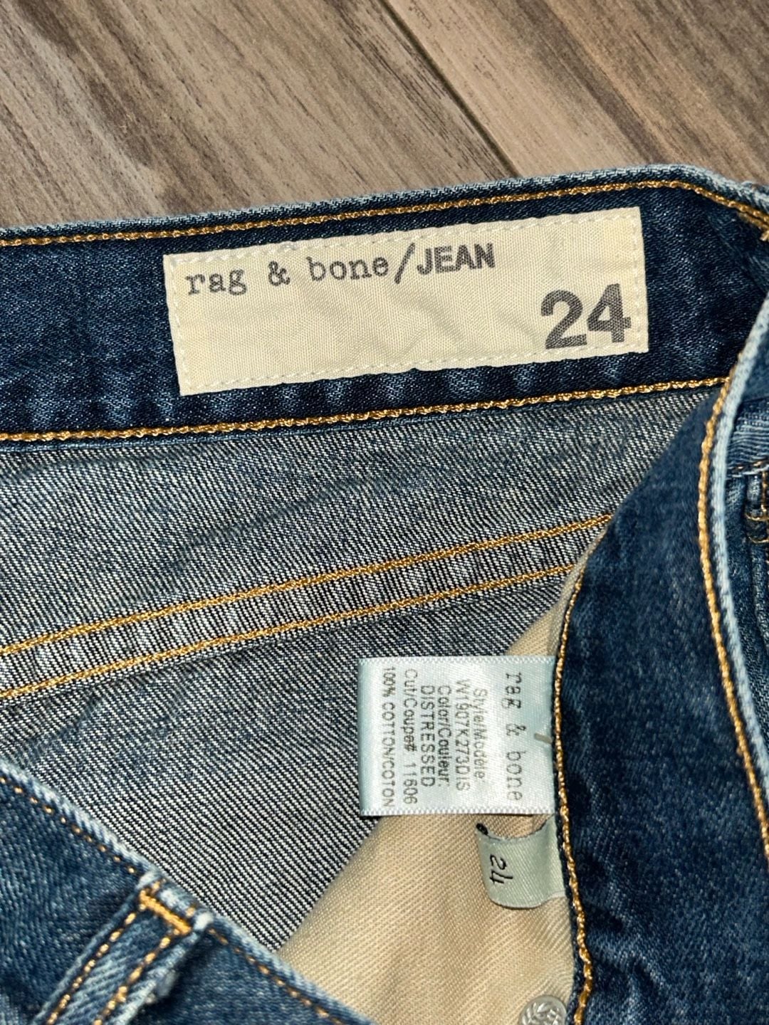 Rag & Bone/JEAN Distressed Cutoff Denim Shorts Size 24 3