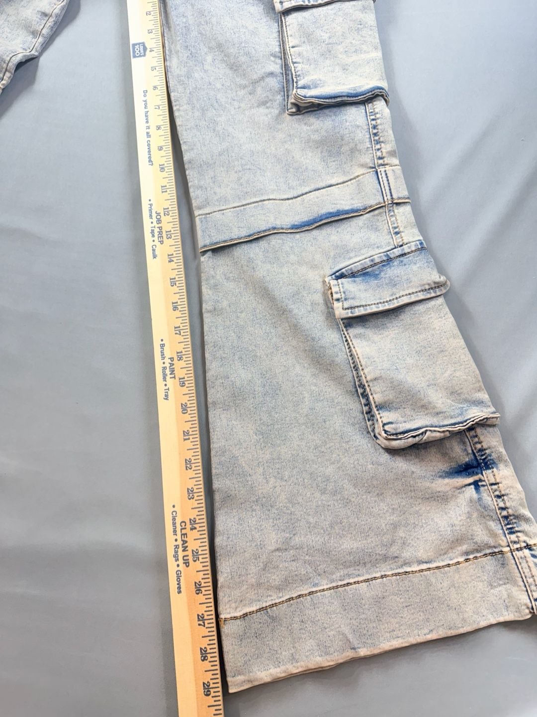Love Trends Eco-Friendly Denim Cargo Pants Size S Y2K 7