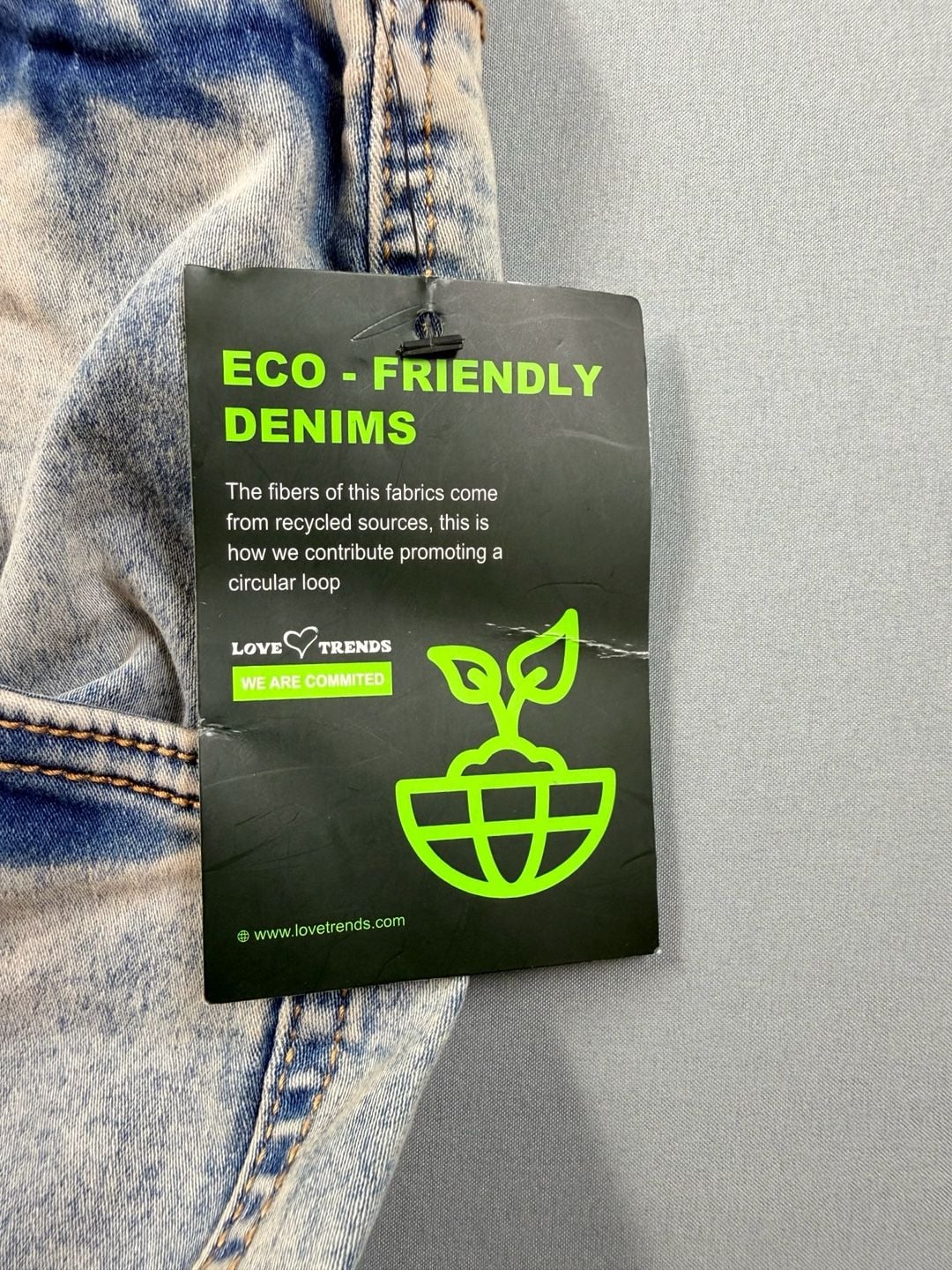 Love Trends Eco-Friendly Denim Cargo Pants Size S Y2K 9