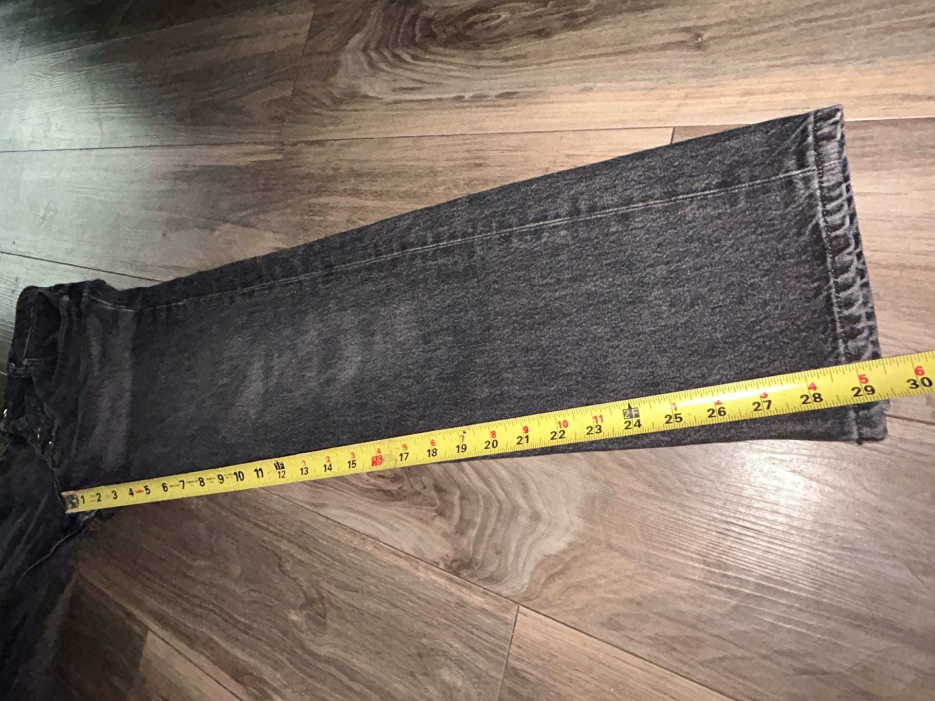 Ganni Lovy Black Denim High Rise Straight Leg Jeans 26W/32L 7