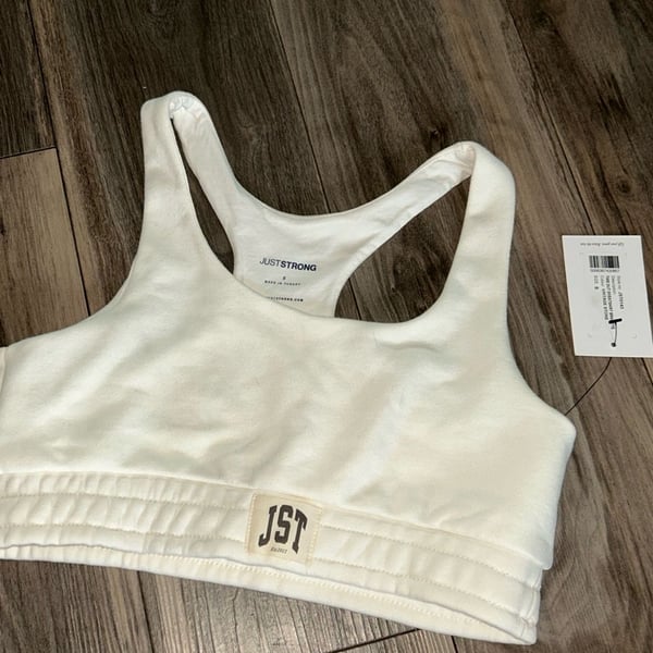 Just Strong Time Out Sweatshirt Bralette Size S Vintage Stone