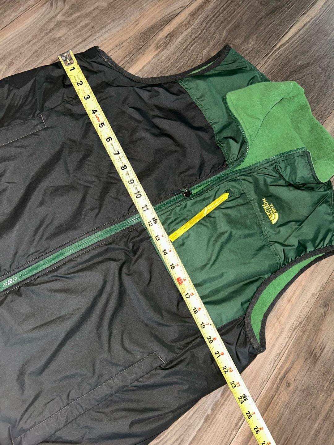 The North Face Reversible Fleece Vest Green Black Size Large 3