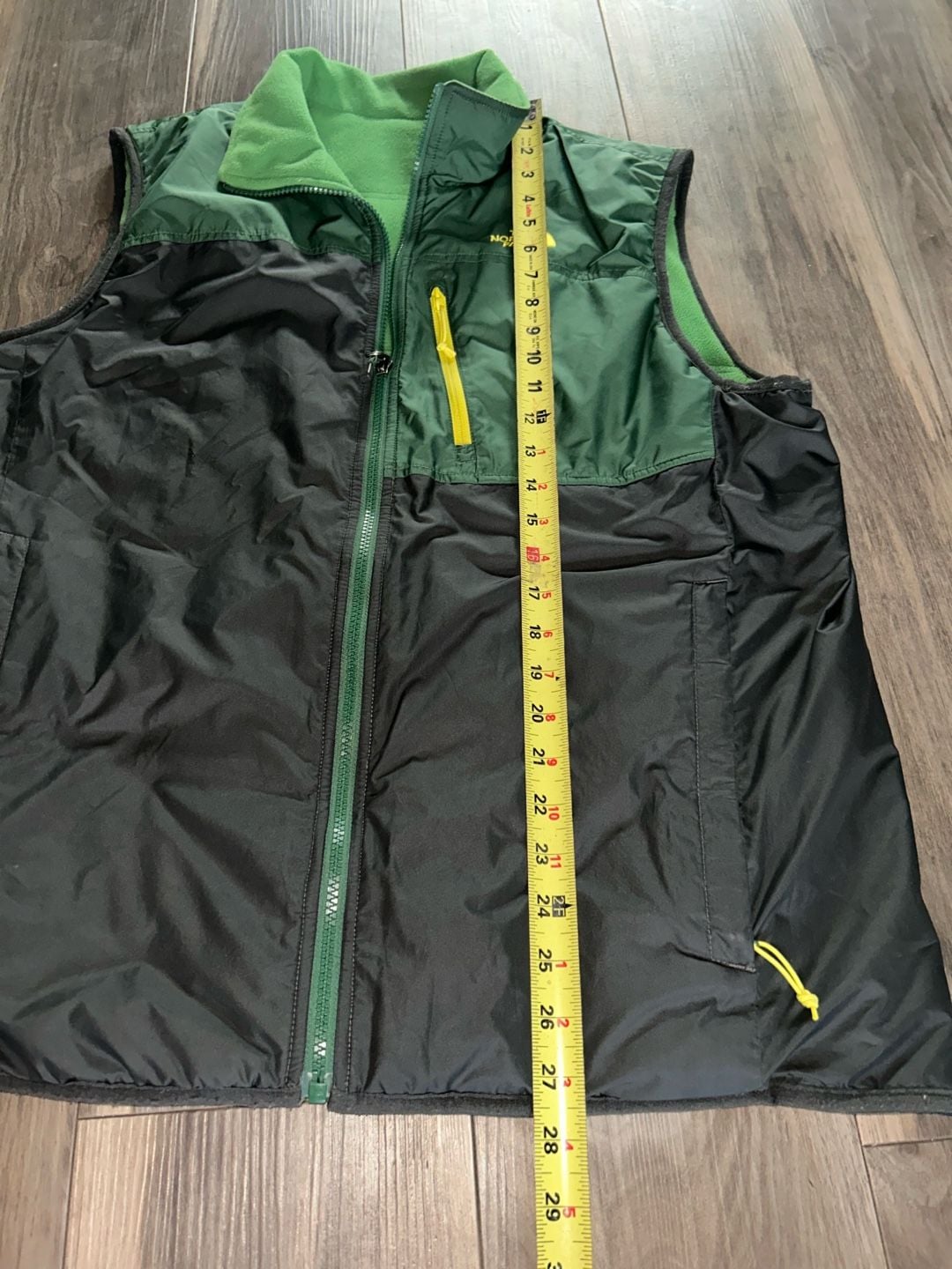 The North Face Reversible Fleece Vest Green Black Size Large 4