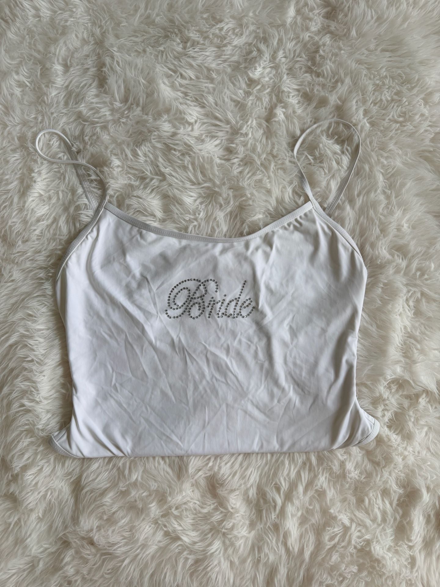 Bride Rhinestone Bodysuit White 3