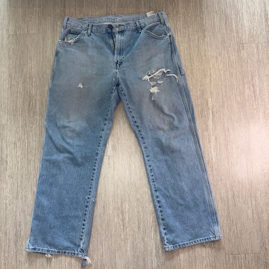 Dickies Vintage Carpenter Jeans Light Wash Distressed 2