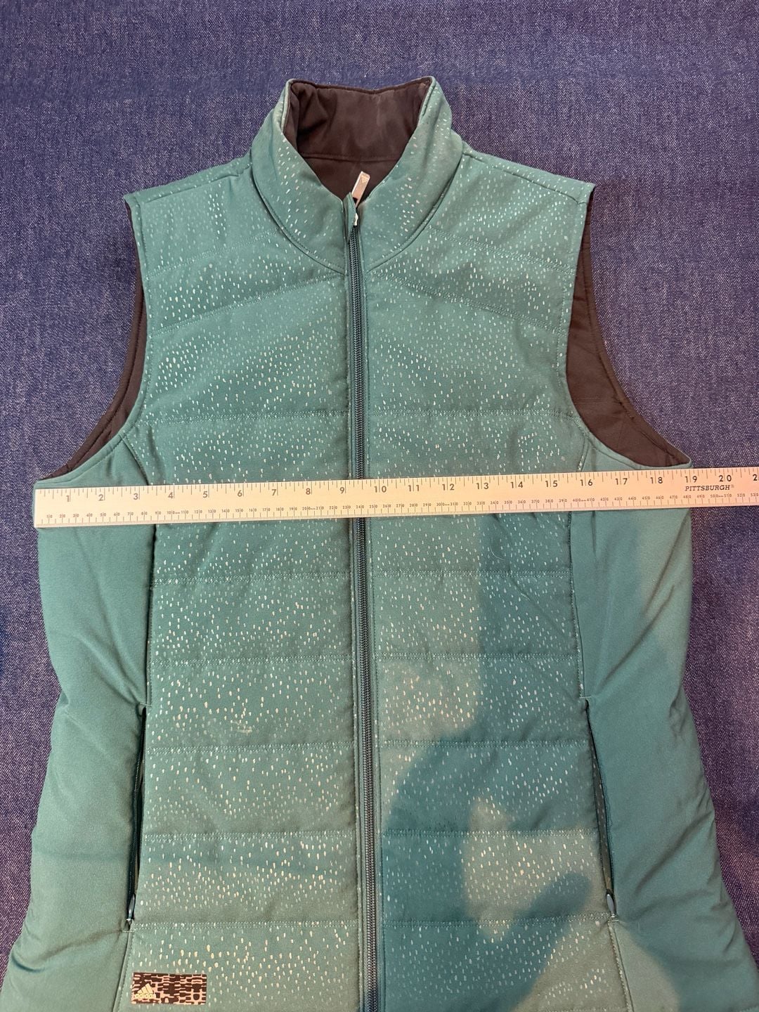 Adidas Women's Reversible Quilted Vest Green/Black Size M 9