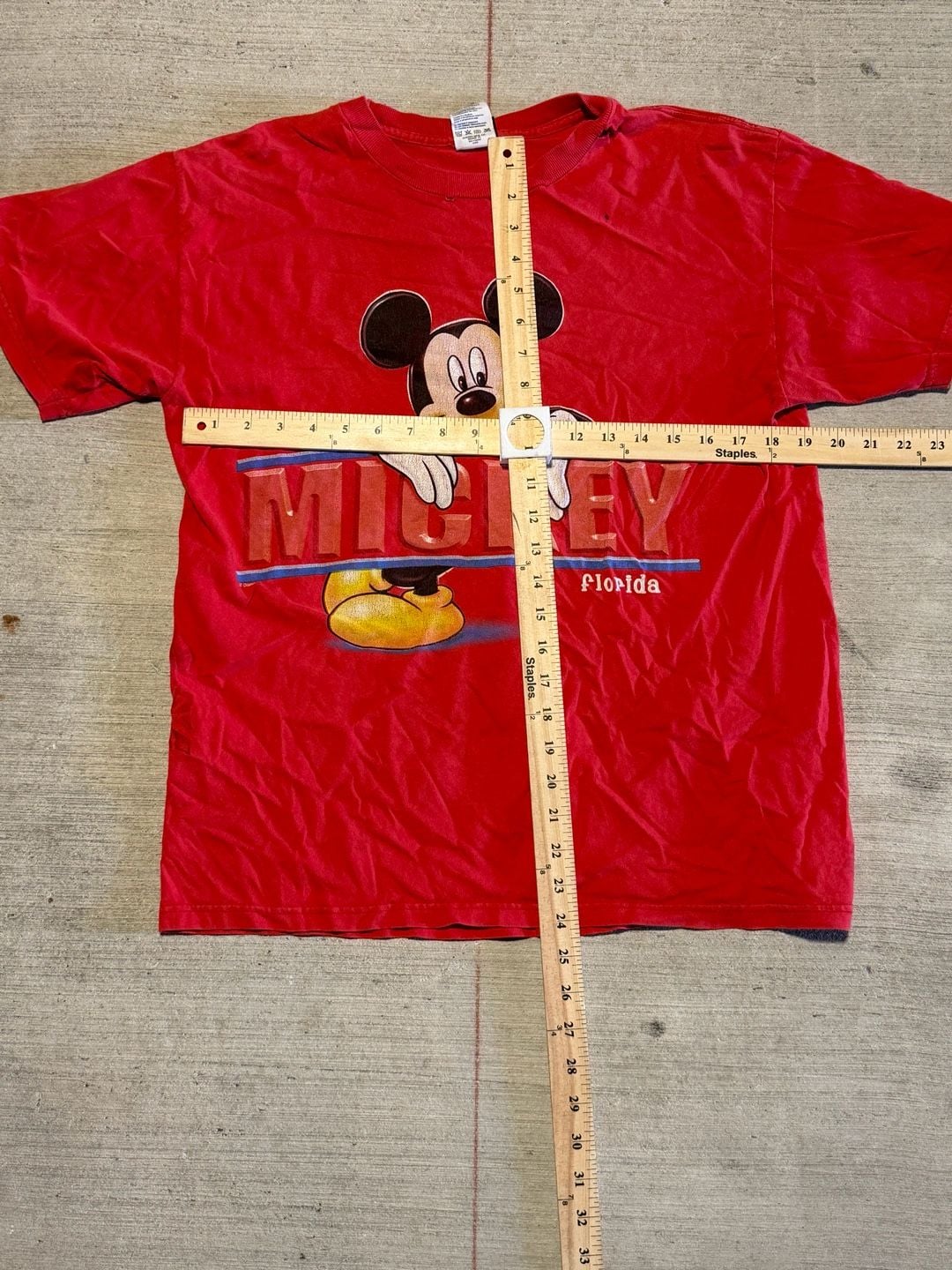 Vintage 90s Disney Mickey Mouse Florida Double Sided T-Shirt Red 4