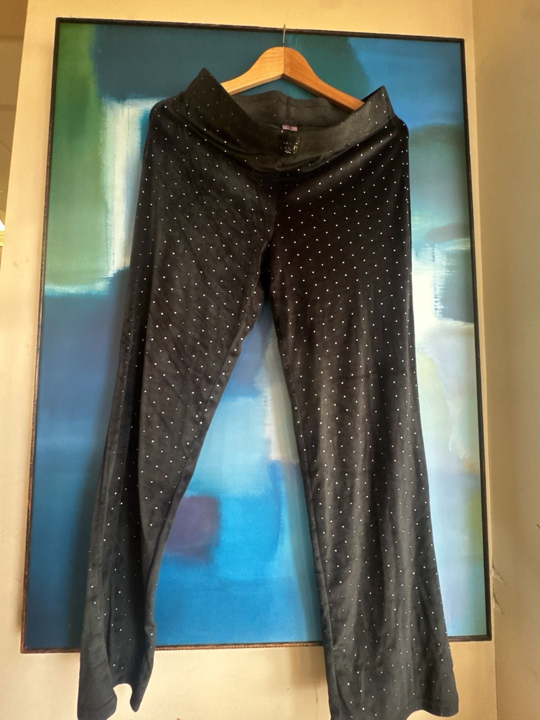 Juicy Couture Size S Black Velour Hoodie and Pant Sleepwear set 4