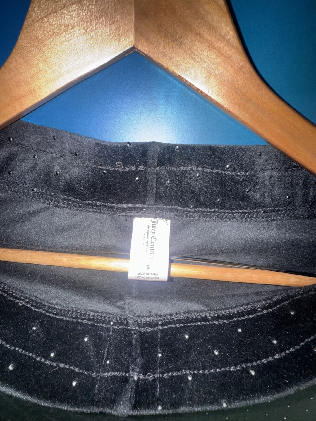 Juicy Couture Size S Black Velour Hoodie and Pant Sleepwear set 5