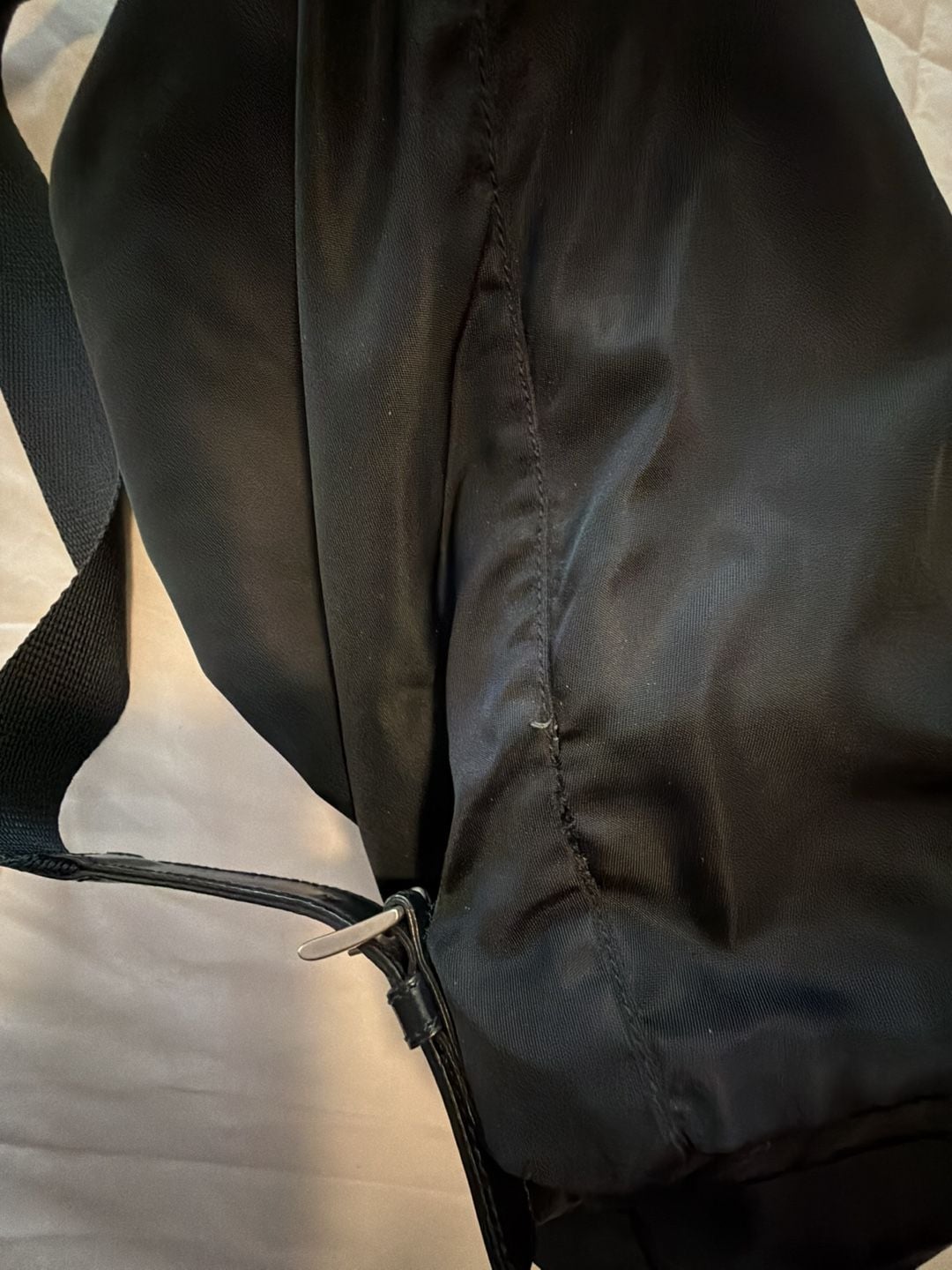 Prada Vela Nylon Drawstring Backpack Black 4