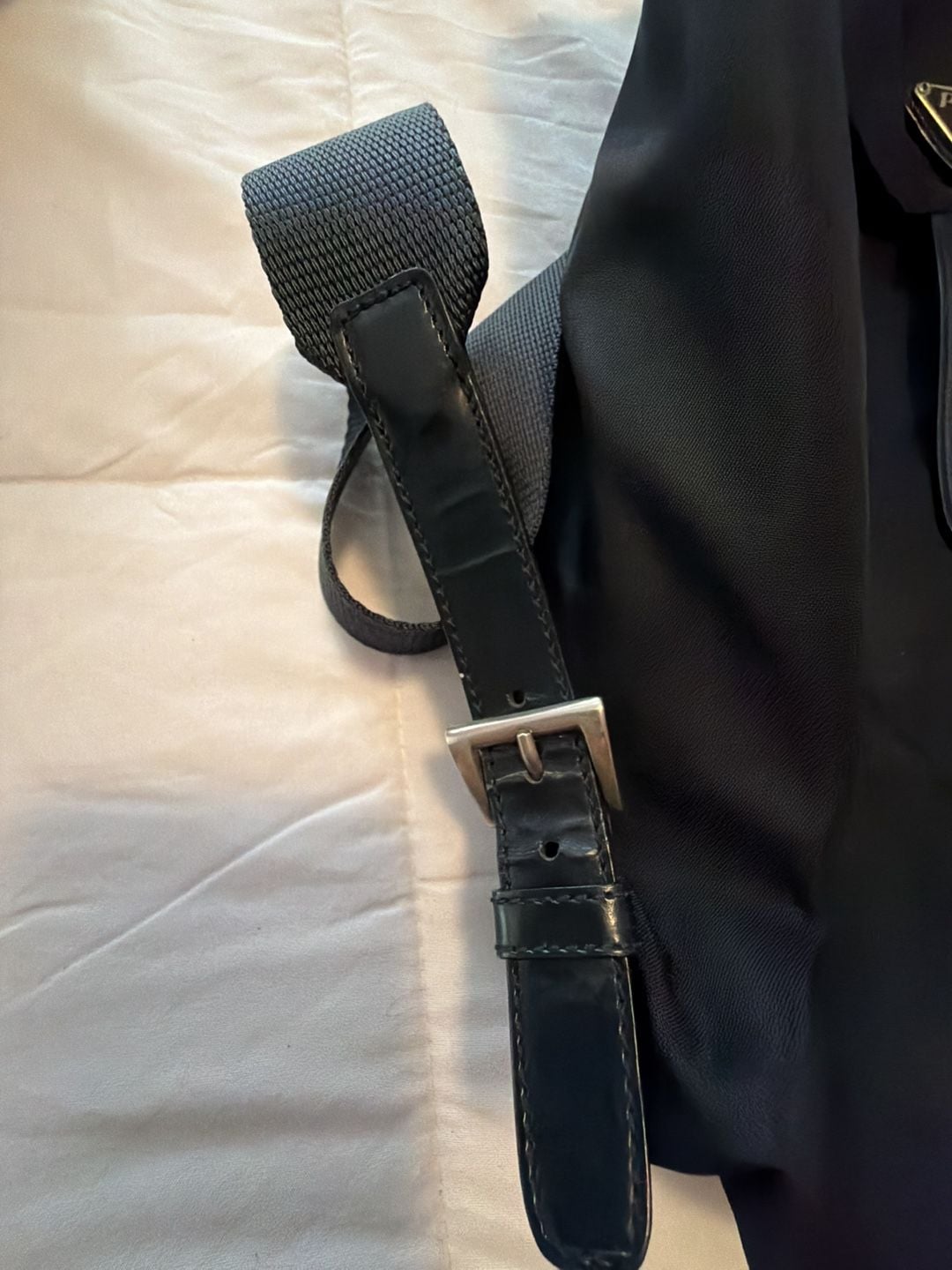 Prada Vela Nylon Drawstring Backpack Black 7