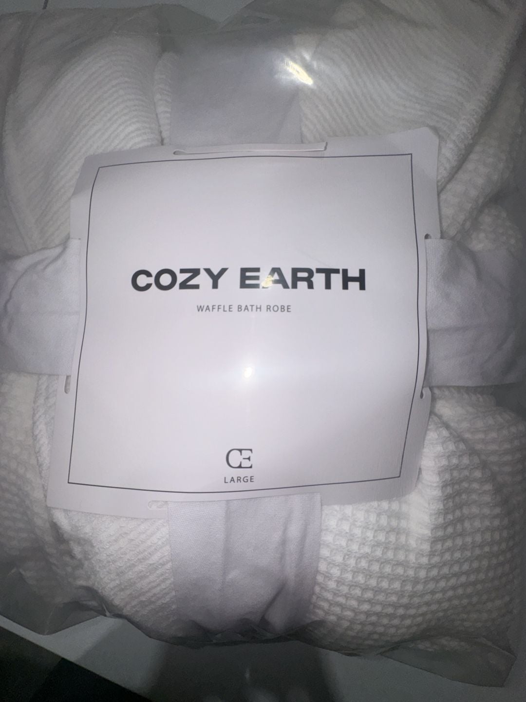 Cozy Earth Waffle Bath Robe White Size Large 4