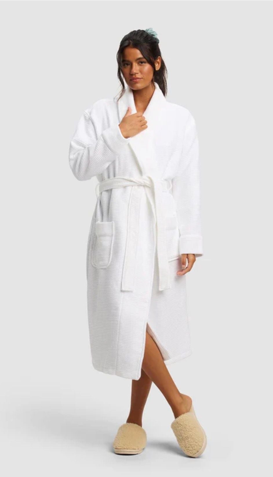 Cozy Earth Waffle Bath Robe White Size Large 1