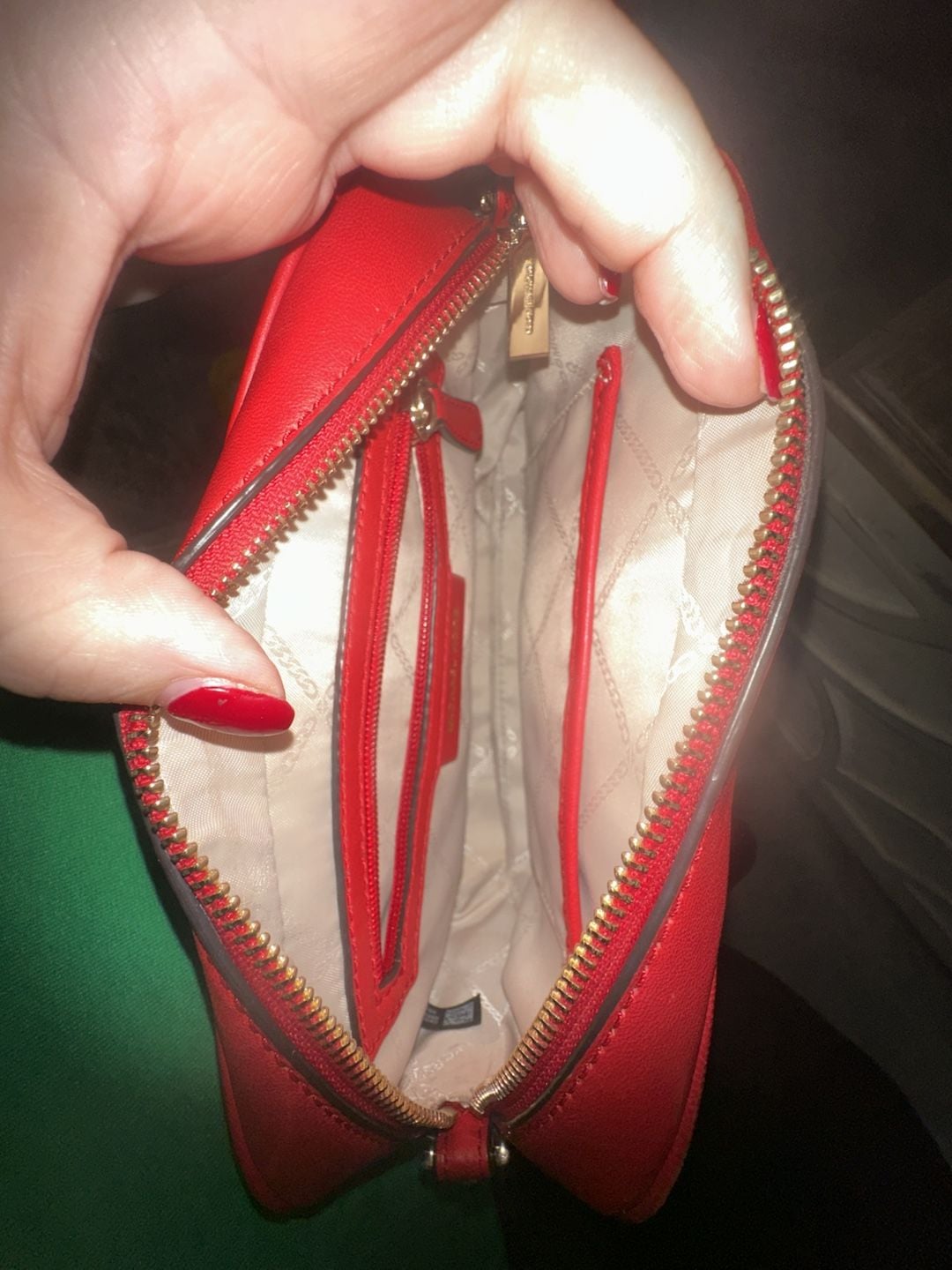 Michael Kors Red Quilted Leather Crossbody Bag with Tassel 3