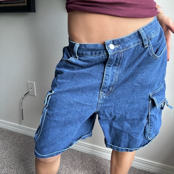 Denim Cargo Jorts