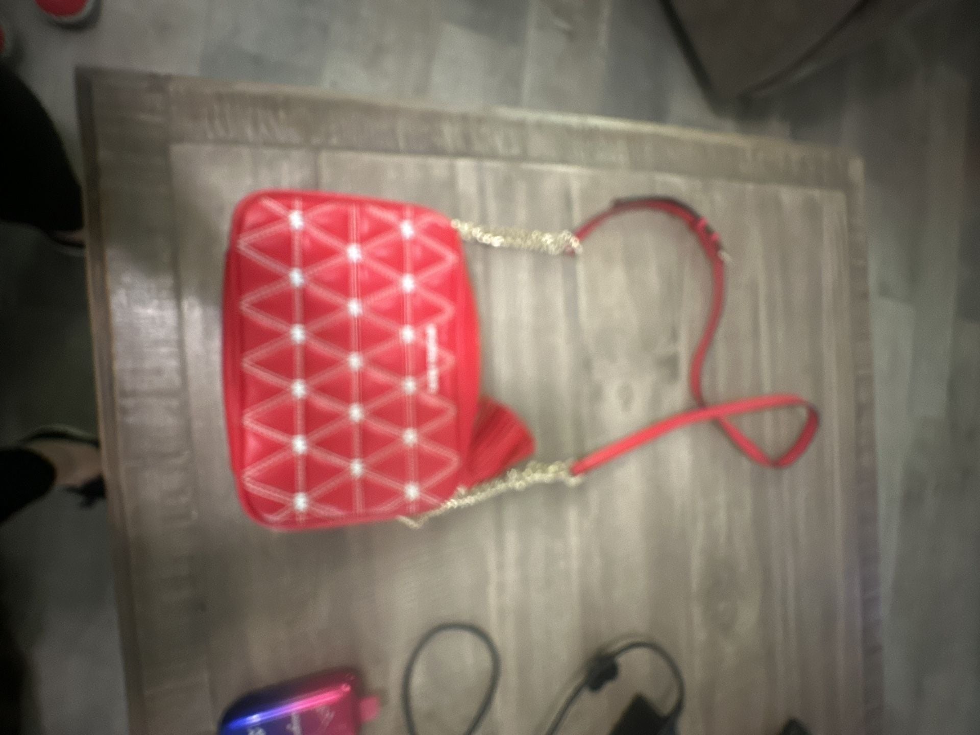 Michael Kors Red Quilted Leather Crossbody Bag with Tassel 4