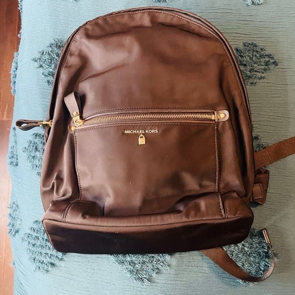 Michael Kors Nylon Quilted Backpack Black