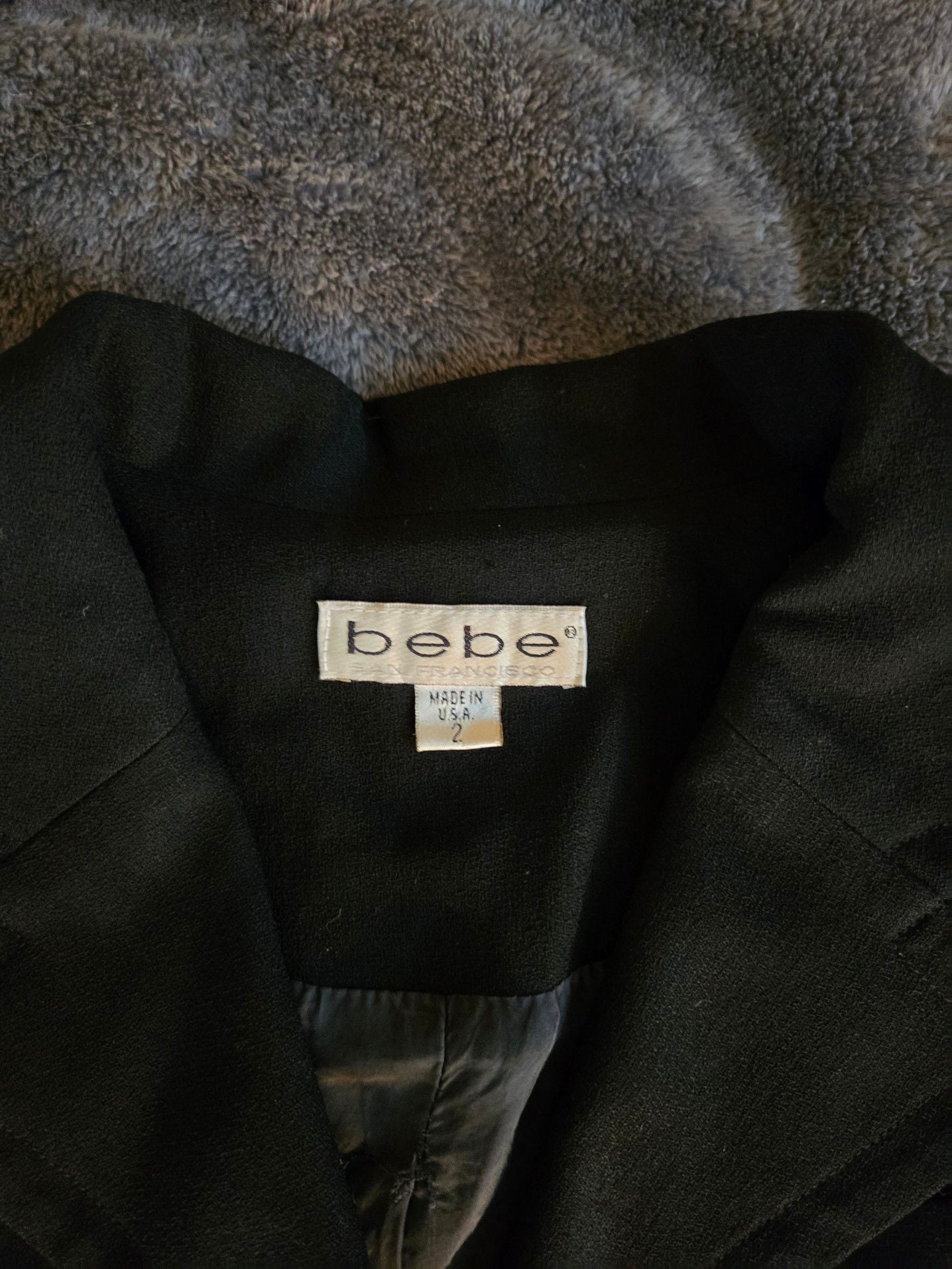 Vintage y2k Bebe San Francisco Black Blazer Jacket Size 2 3