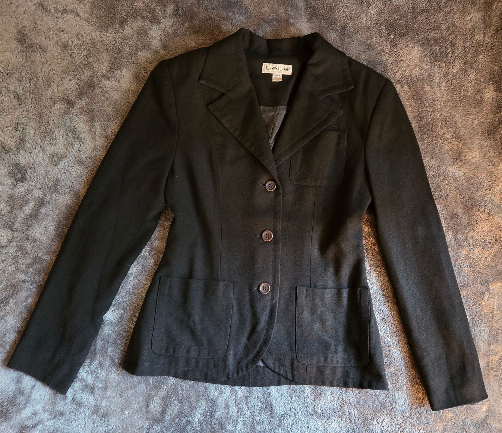 Vintage y2k Bebe San Francisco Black Blazer Jacket Size 2 2