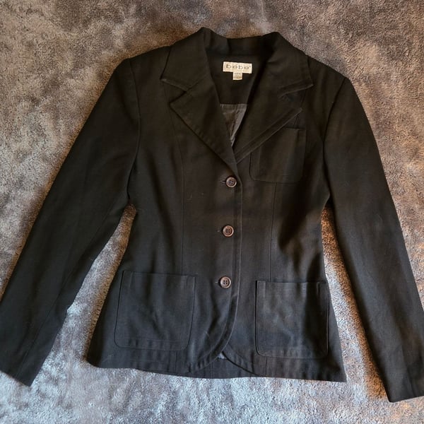 Vintage y2k Bebe San Francisco Black Blazer Jacket Size 2
