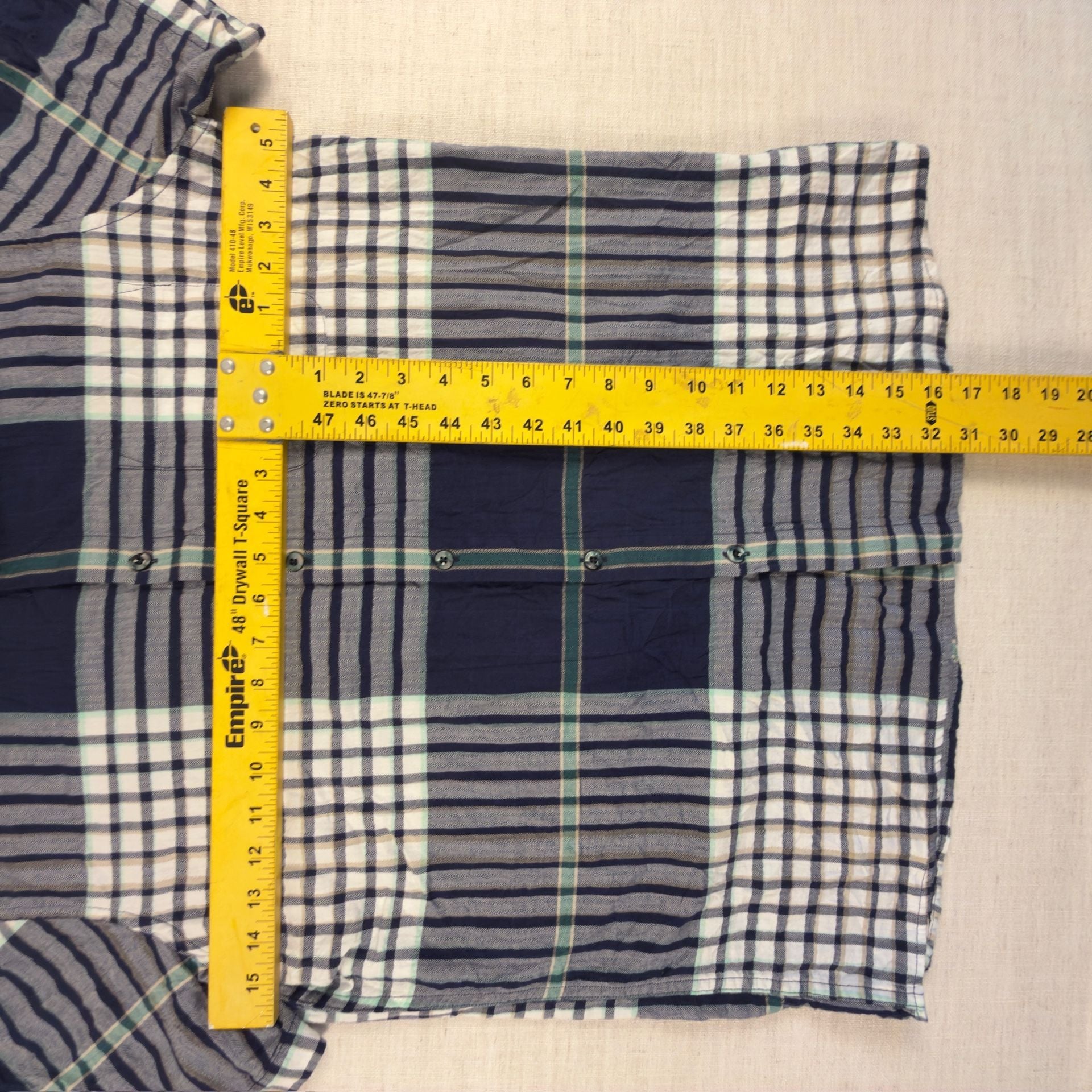 ROWM Men's Short Sleeve Plaid Button Down Shirt 7
