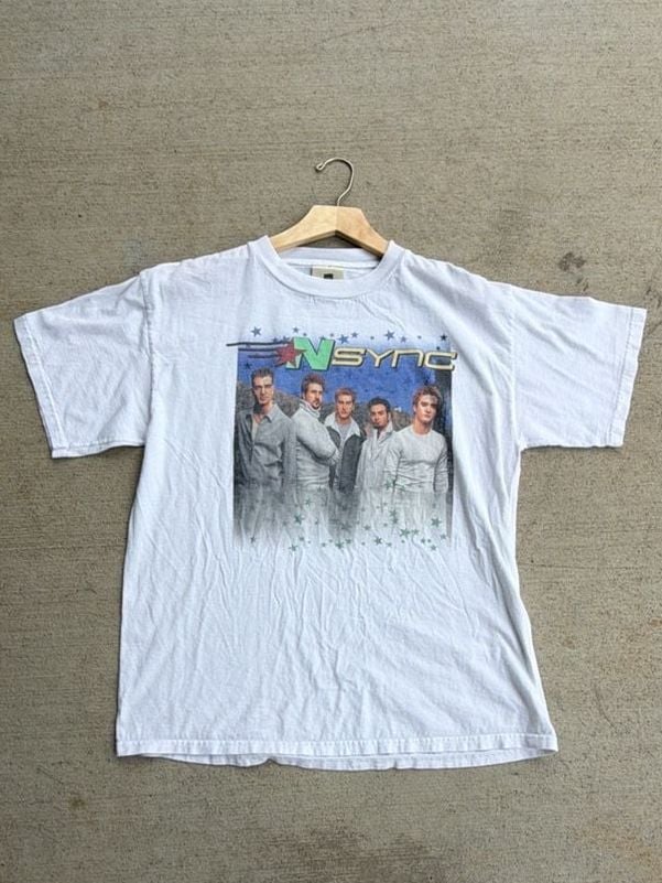 NSYNC Vintage Y2K Pop Band T-Shirt VTG 00s Music Tee (M) 2