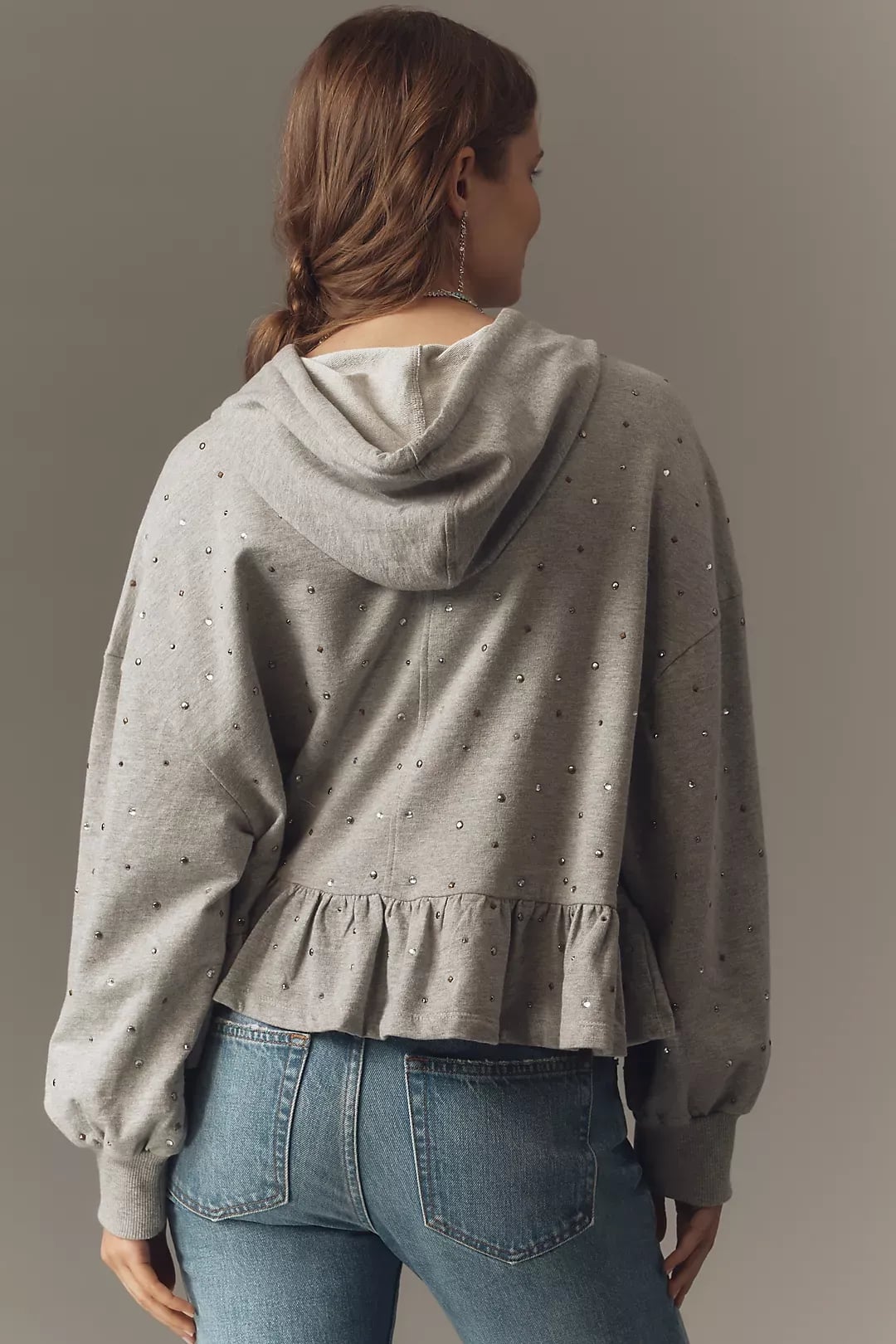 Anthropologie Pilcro Embellished Peplum Hoodie 3