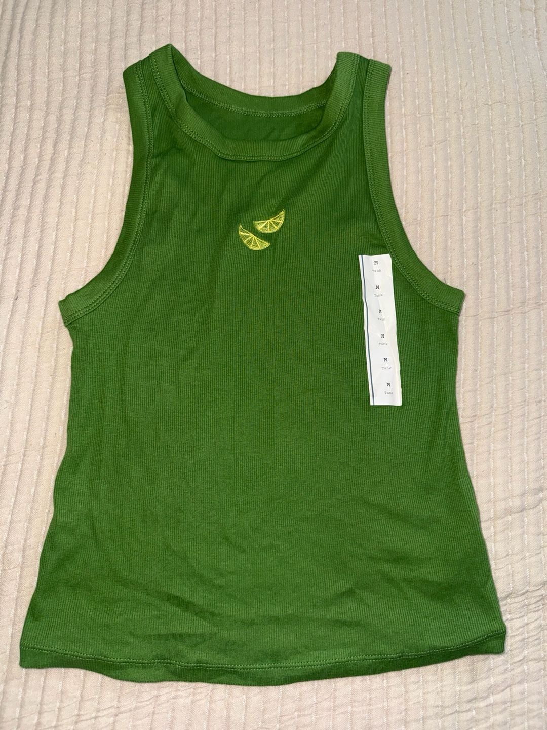 A New Day Green Ribbed Tank Top Size M 4