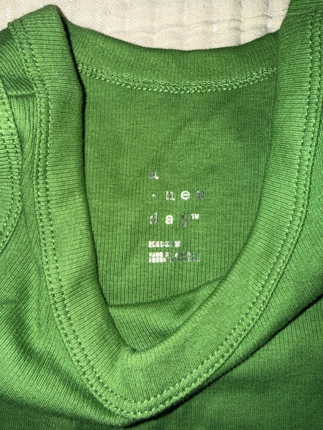 A New Day Green Ribbed Tank Top Size M 7