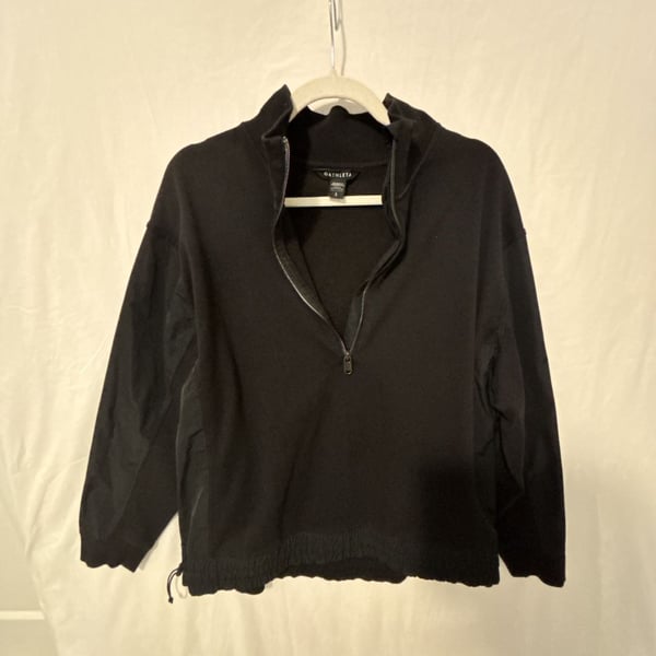 Athleta Black Half-Zip Pullover Sweatshirt Size S