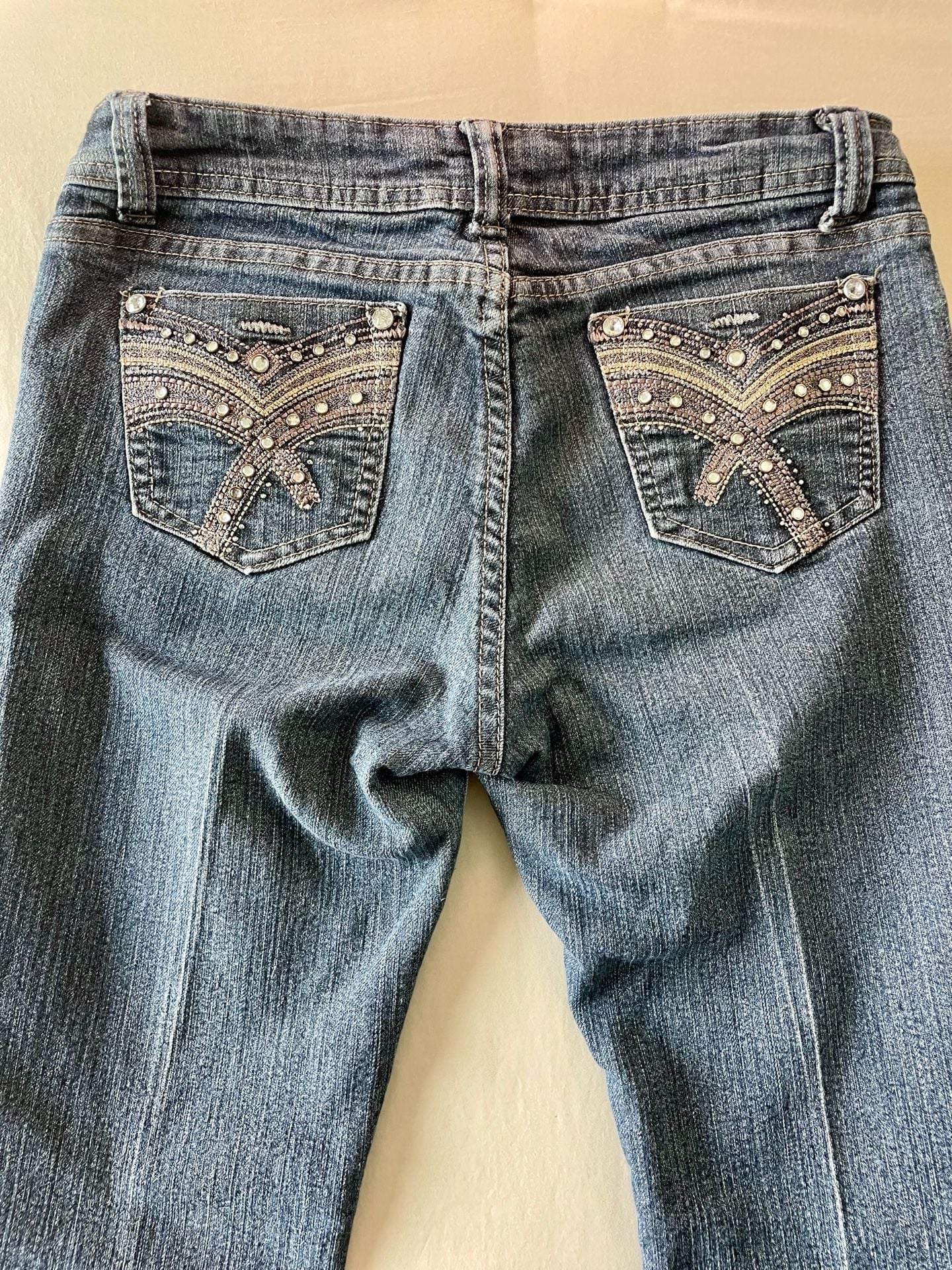 Jz Premium Rhinestone Embellished Bootcut Jeans Size 8 6