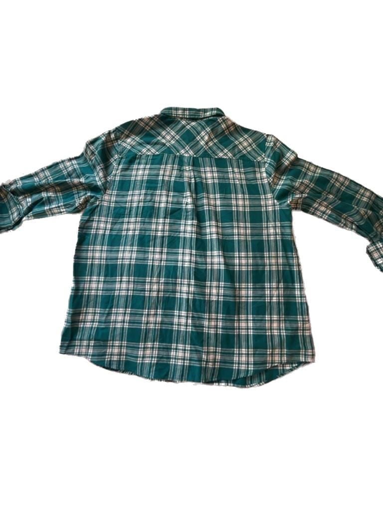 100% Cotton J.Crew Green Plaid Button Down Shirt Size XL 5