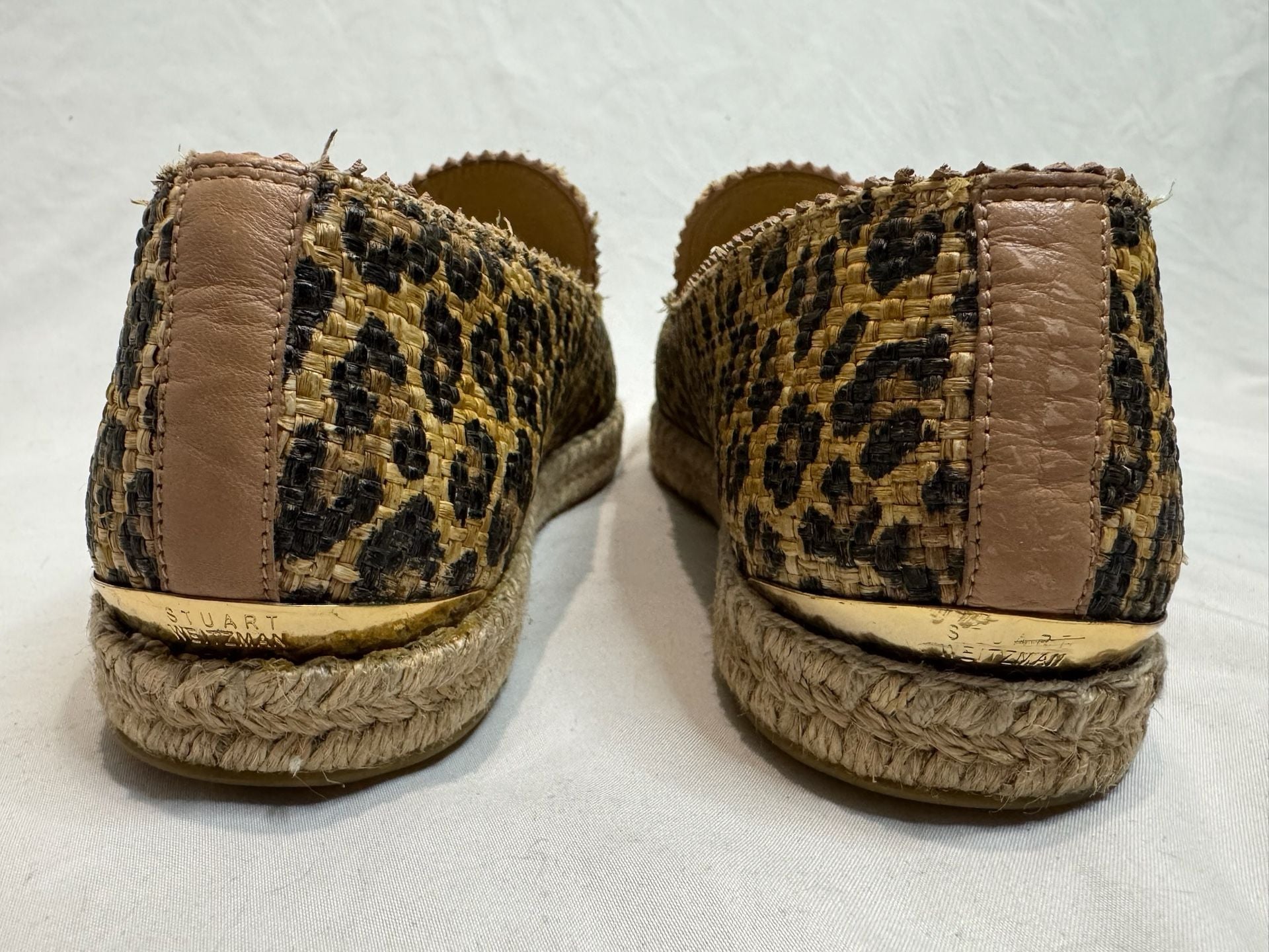 Stuart Weitzman Leopard Print Espadrille Flats Size 7.5M 5
