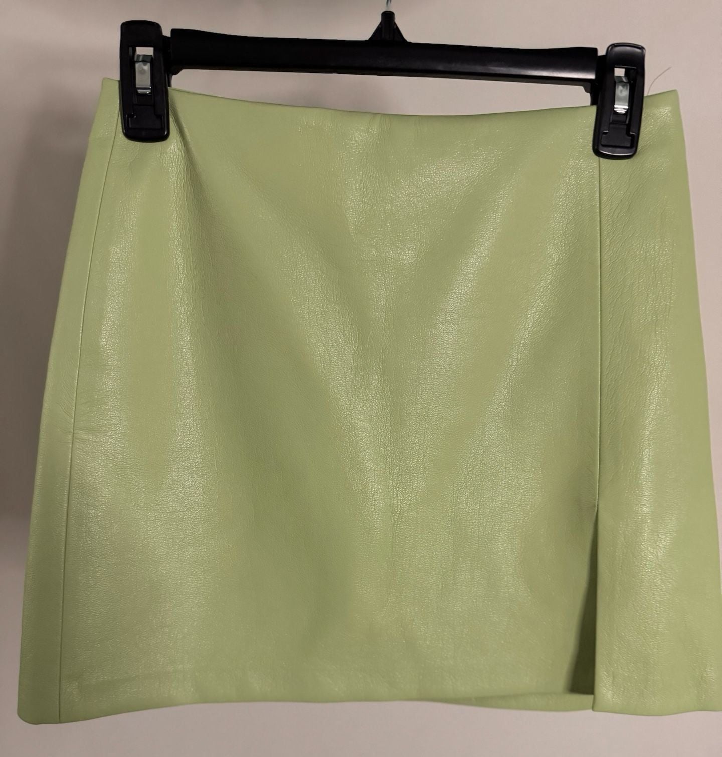 Sunday Best Aritzia Olive Vegan Leather Mini Skirt with Slit Green Size 4 2