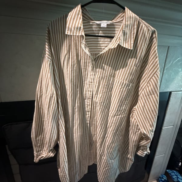Old Navy The Boyfriend Shirt Striped Button Down 2X