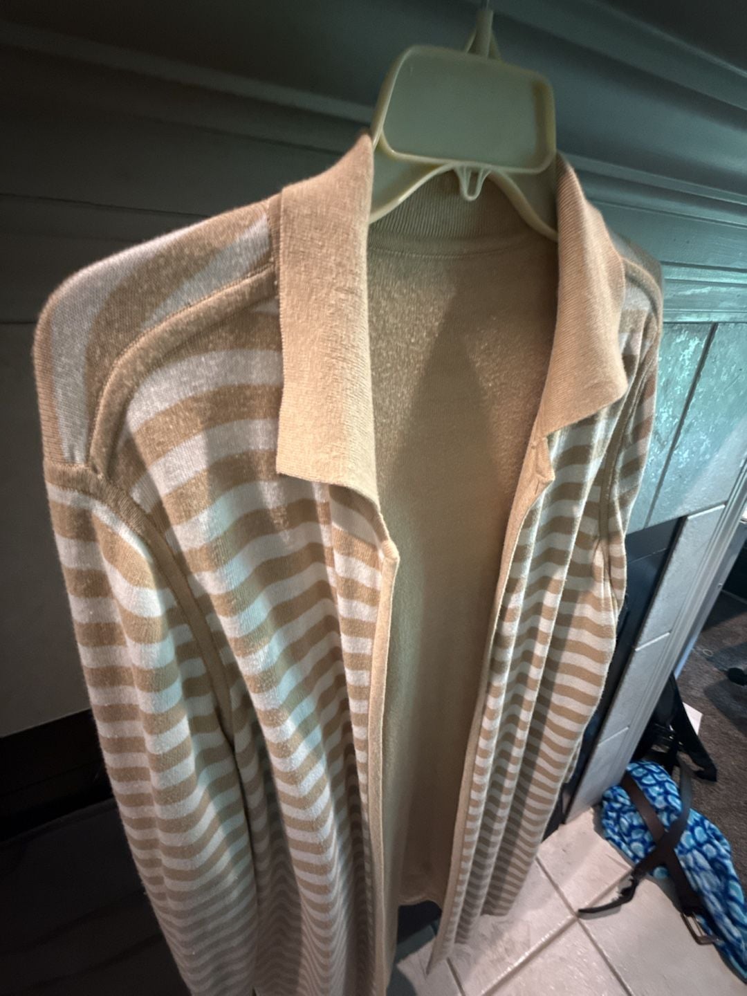 Vintage Striped Collared Open Front Cardigan 2
