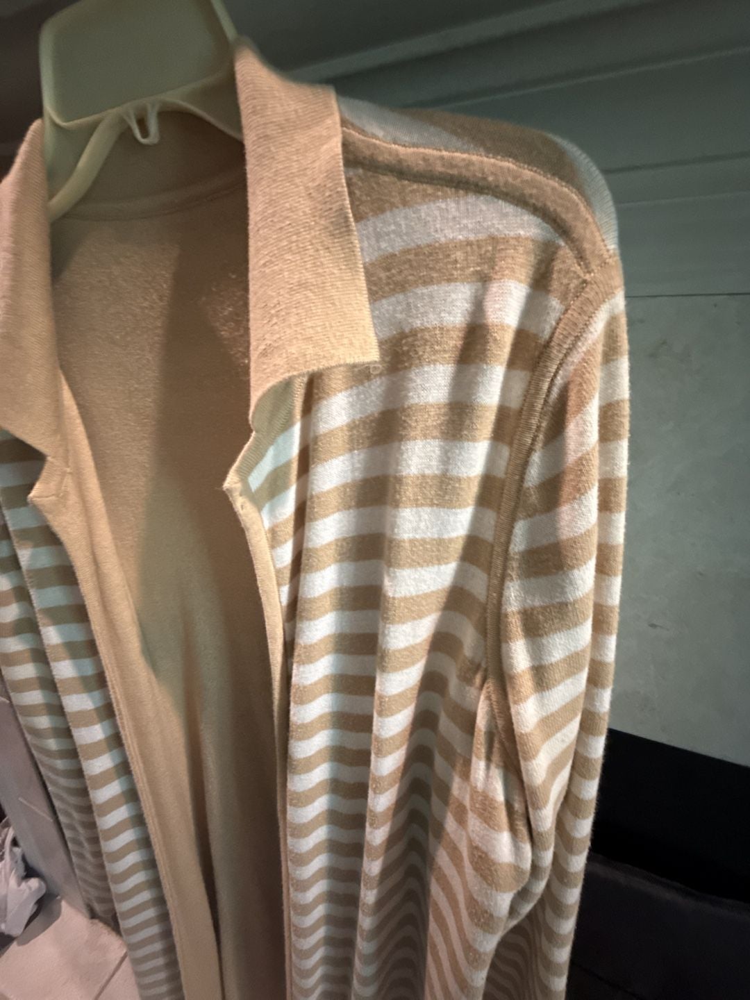 Vintage Striped Collared Open Front Cardigan 3