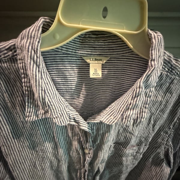 L.L.Bean Women's Striped Long Sleeve Button Down Shirt Size XL