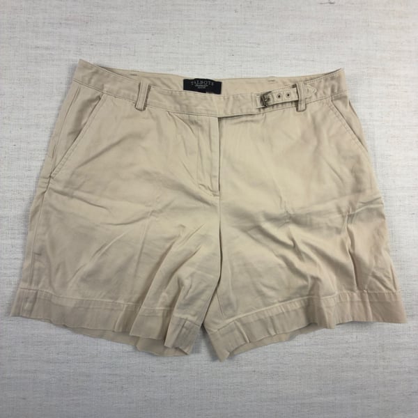 Talbots Perfect Shorts Womens Size 6 Petite Tan Flat Front Slash Pockets 