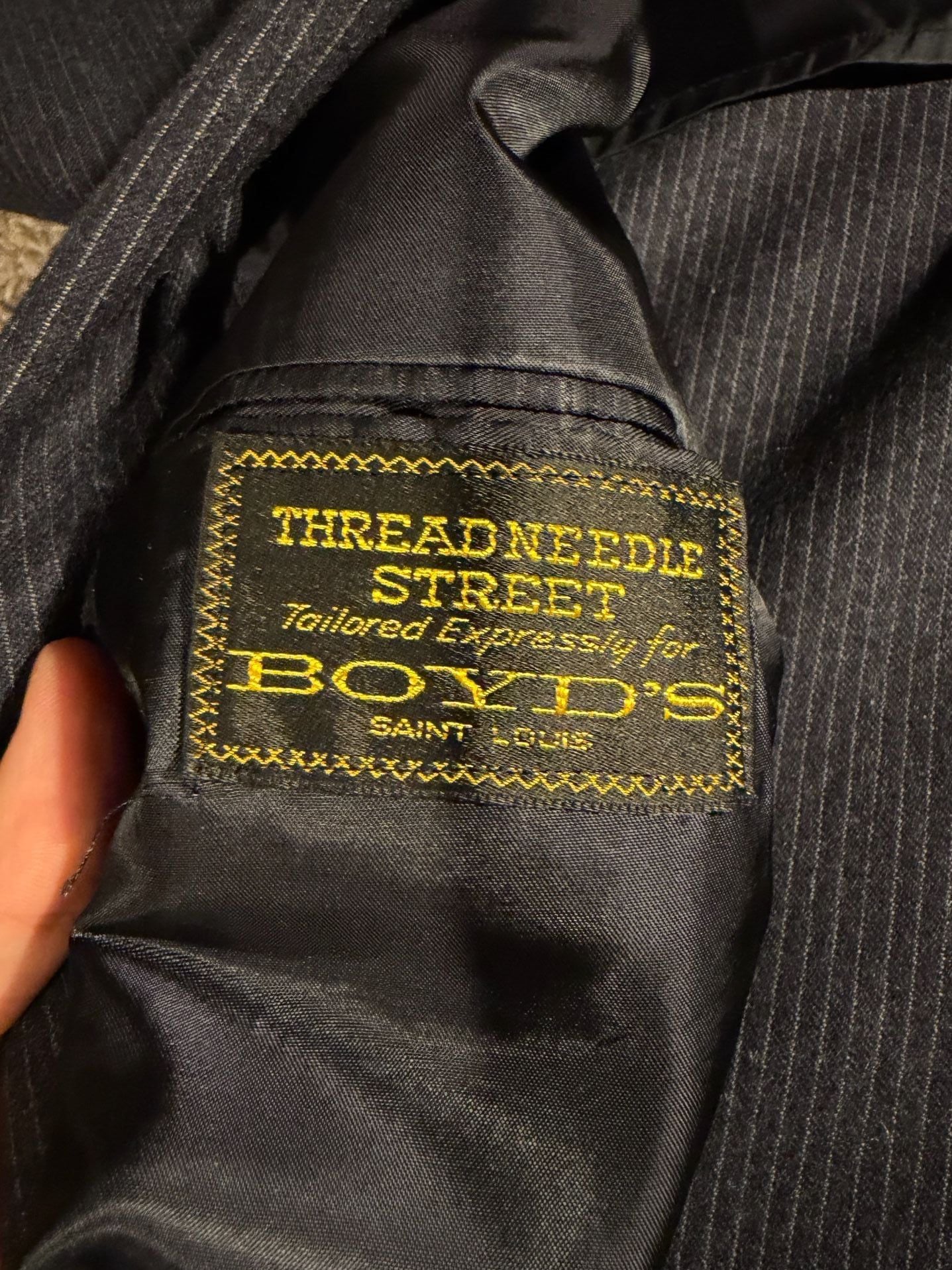 Boyd's Threadneedle Street Men's 3-Piece Pinstripe Wool Suit 5