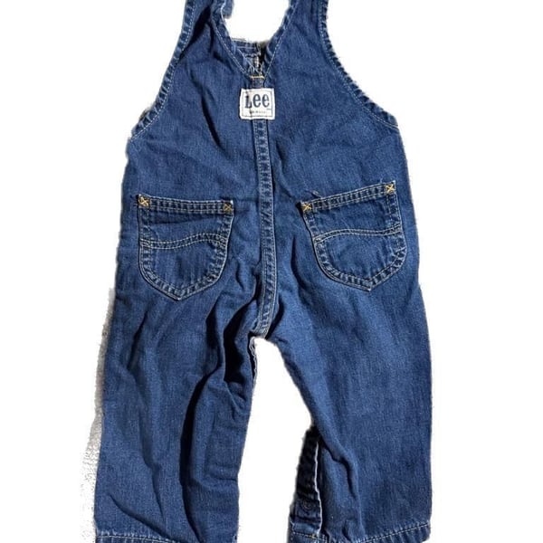 Vintage Lee Denim Overalls Size 18 Months Made in USA