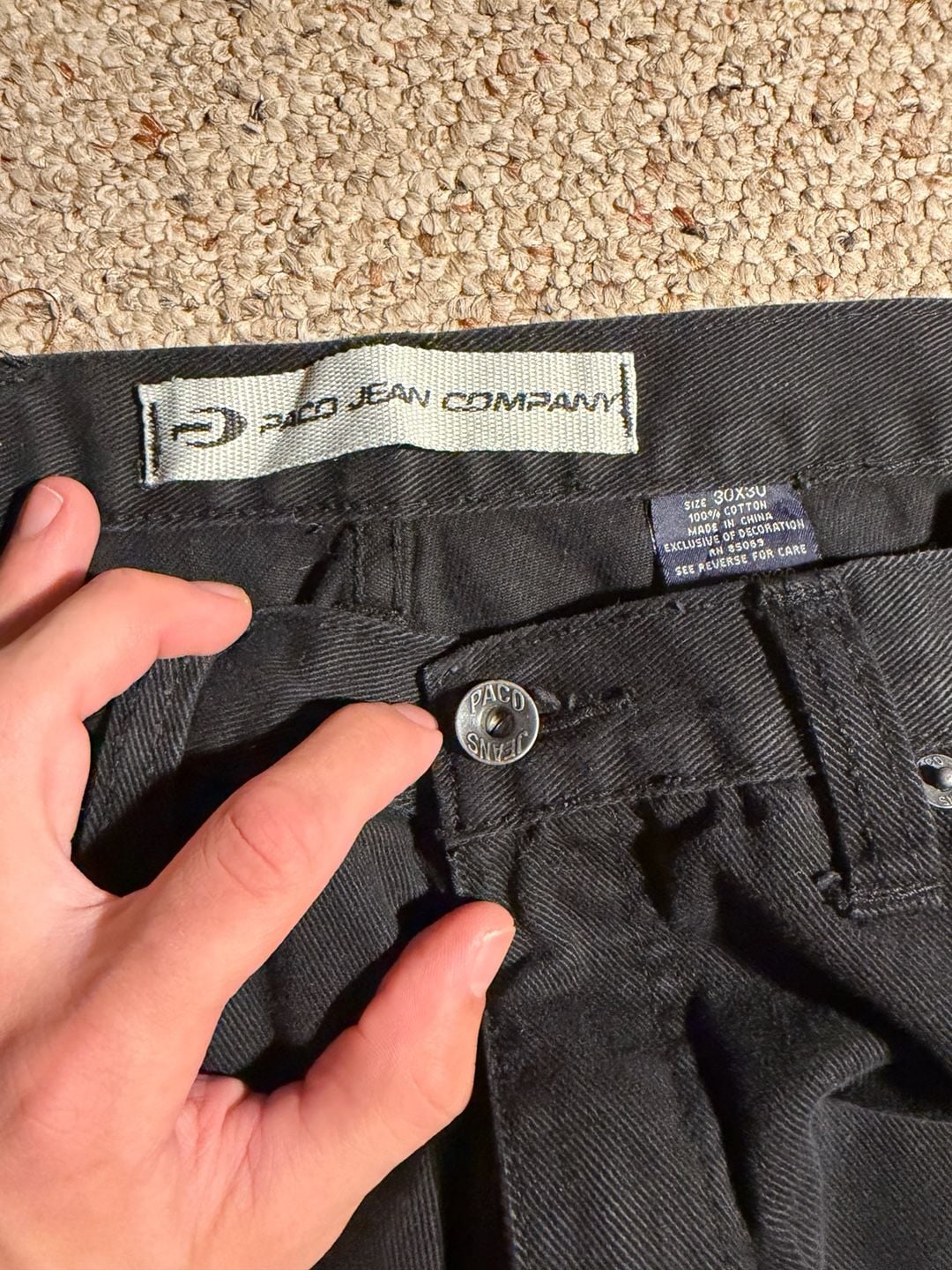 Paco Jean Company Black Denim Jeans 30x30 4