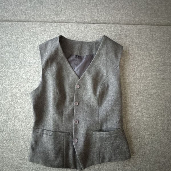 Women's Gray Tailored Vest Size S