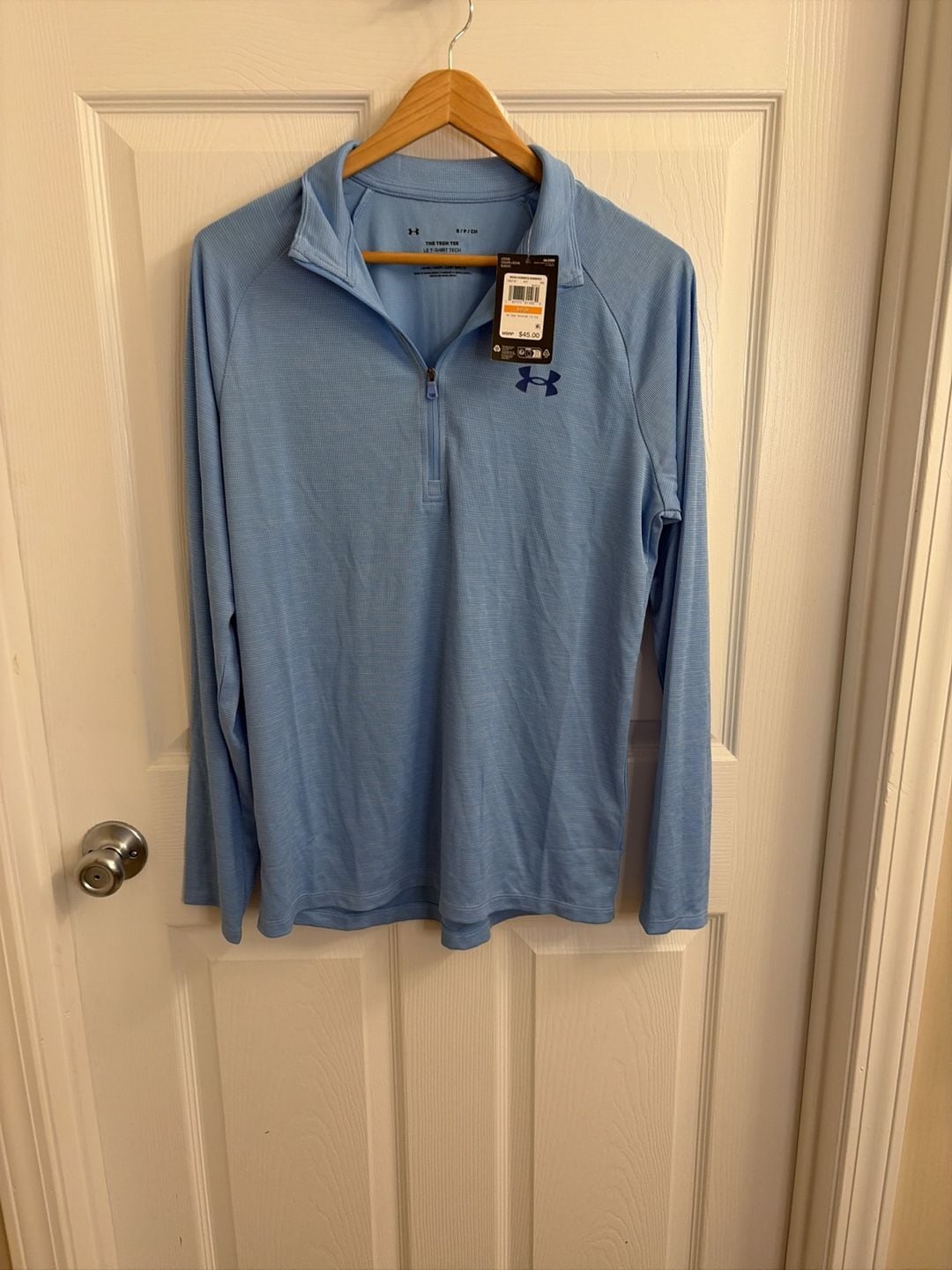 Under Armour Men's UA Tech Textured 1/2 Zip Pullover Light Blue Size S 2