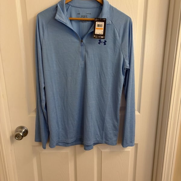 Under Armour Men's UA Tech Textured 1/2 Zip Pullover Light Blue Size S
