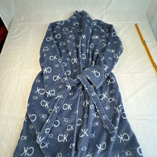 Calvin Klein Sleepwear Logo Print Fleece Robe Size M/L