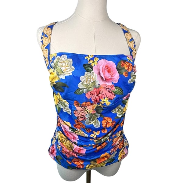 Johnny Was California Floral Print Tankini Swimsuit Set XXL